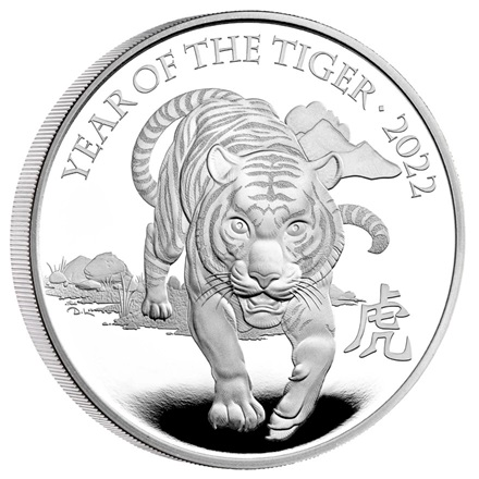 Silber Lunar Tiger 5 oz PP - Royal Mint 2022