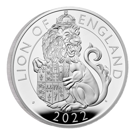 Silber Lion of England 5 oz PP - Royal Tudor Beasts 2022