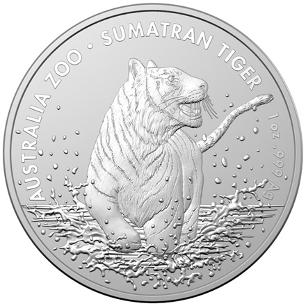 Silber Silber Sumatra-Tiger - Australia Zoo - 1 oz - RAM 1. Ausgabe
