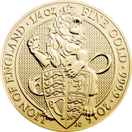 Gold The Lion 1/4 oz - The Queen´s Beasts 2016