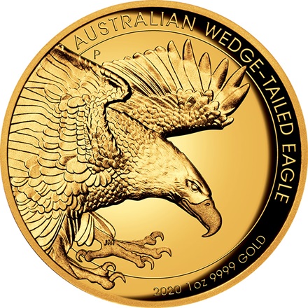 Gold Wedge Tailed Eagle 1 oz PP - High Relief 2020