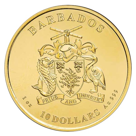 Gold Barbados Octopus 1 oz - 2021