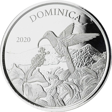 Silber 1 oz Dominica Hummingbird - Kolibri 2020