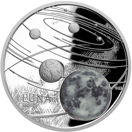 Silber 1 oz  "Solar System" 3. - Der Mond