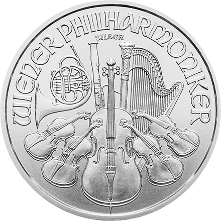 (Random year) 1 Oz silver Philharmonic Austria  Front